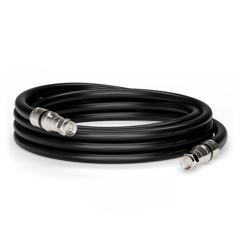 THE CIMPLE CO Coaxial Cable, 12 FT, RG11, Indoor/Outdoor, Dual-Shield, High Speed Internet, Satellite Extension, CATV, UV Resistant, Weather Proof, CL2 Rated, 3.6 Meters, Black - Image 1